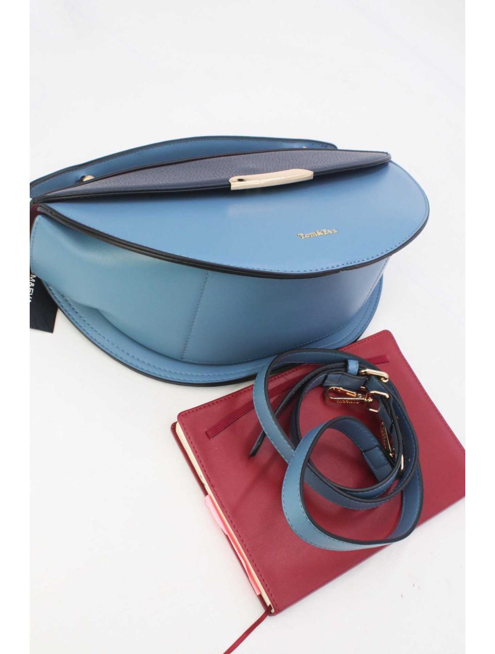 Sac à Main Effet Grainé Bleu