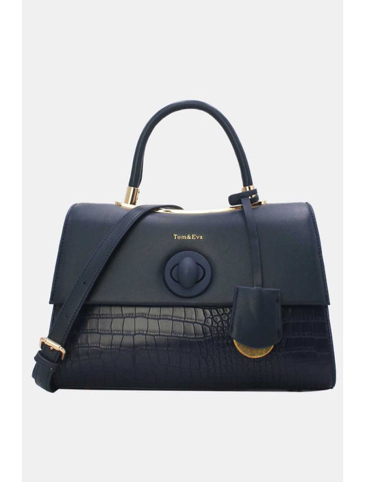 Sac à Main Style Vintage à Effet Bleu