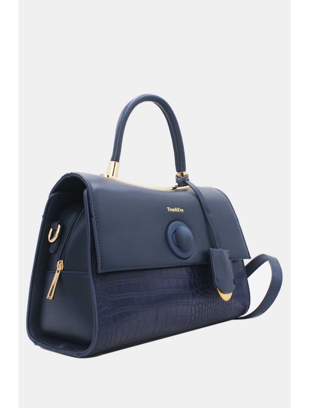 Sac à Main Style Vintage à Effet Bleu