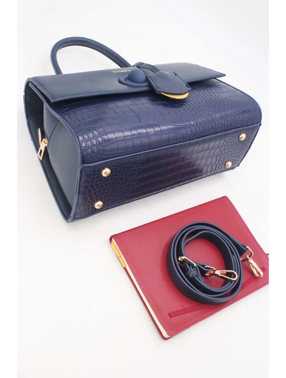 Sac à Main Style Vintage à Effet Bleu