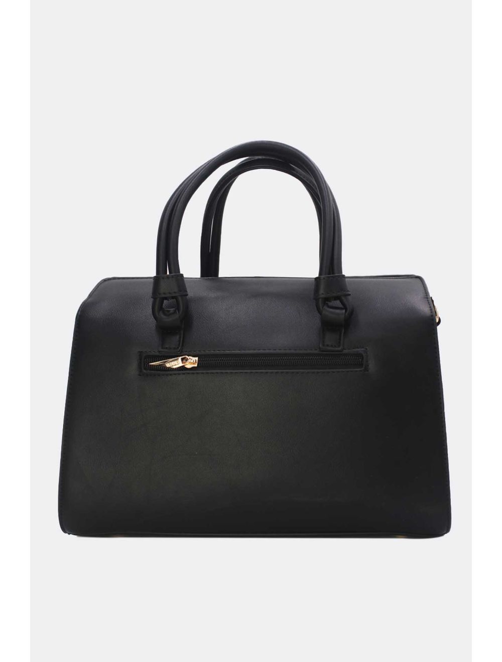 Sac à Main Effet Tressé Multipoches Noir