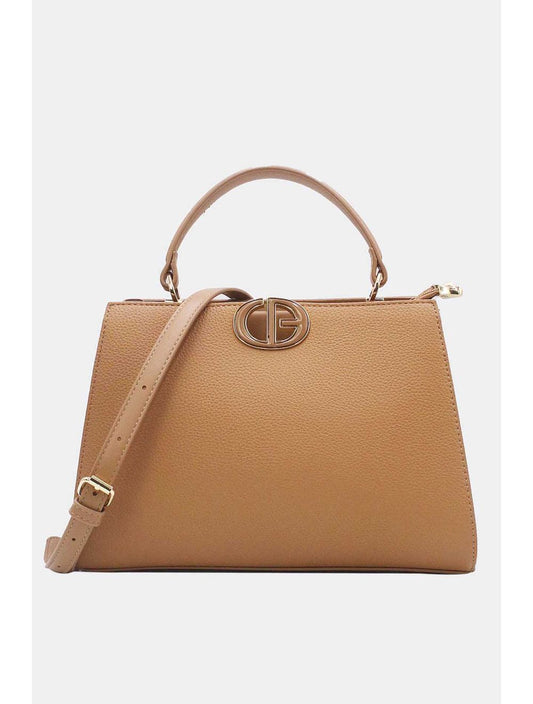 Sac à Main Effet Grainé Khaki