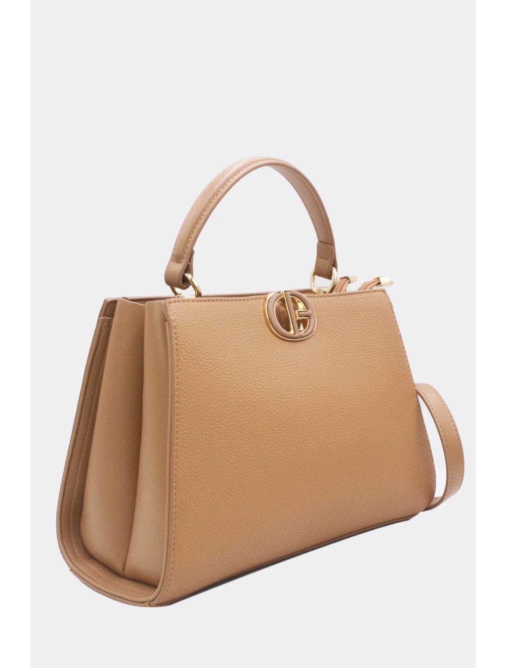 Sac à Main Effet Grainé Khaki
