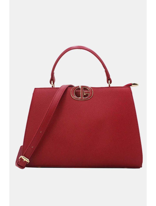 Sac à Main Effet Grainé Rouge