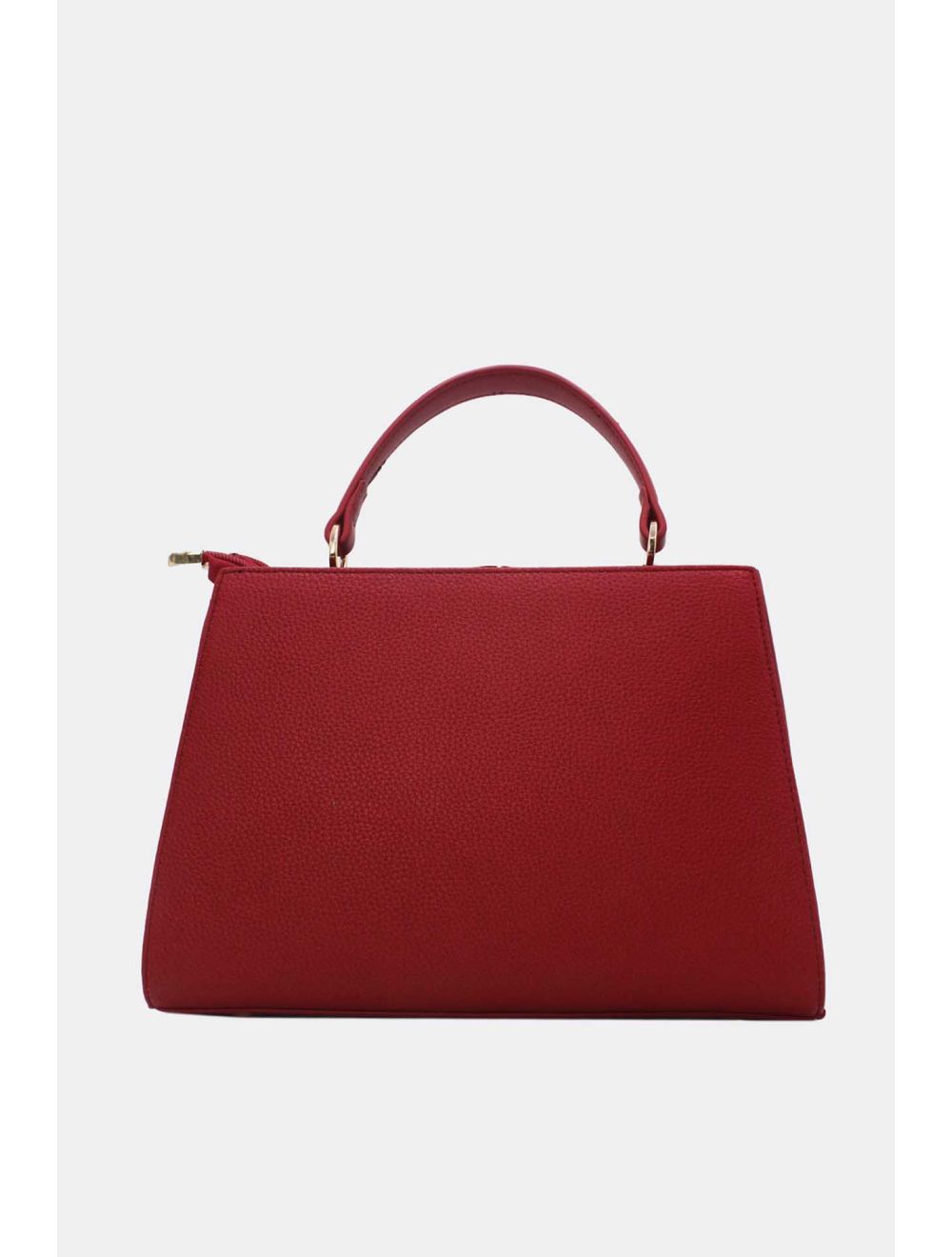 Sac à Main Effet Grainé Rouge