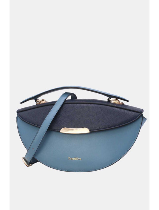 Sac à Main Effet Grainé Bleu