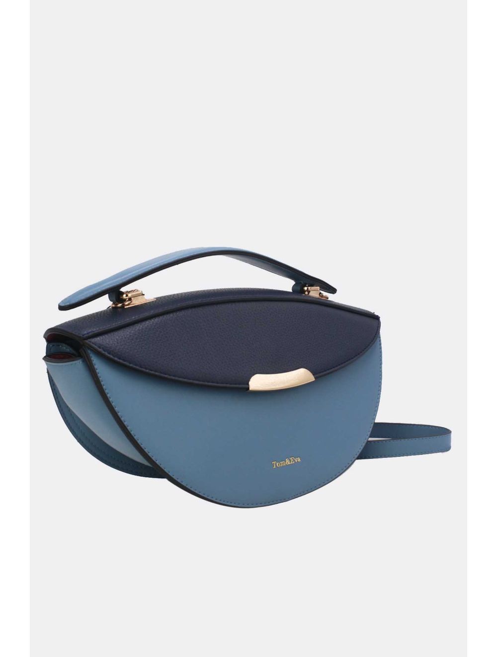 Sac à Main Effet Grainé Bleu