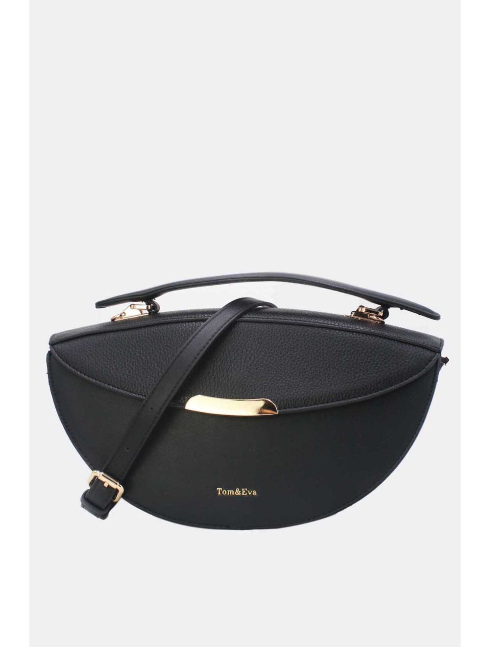 Sac à Main Effet Grainé Noir
