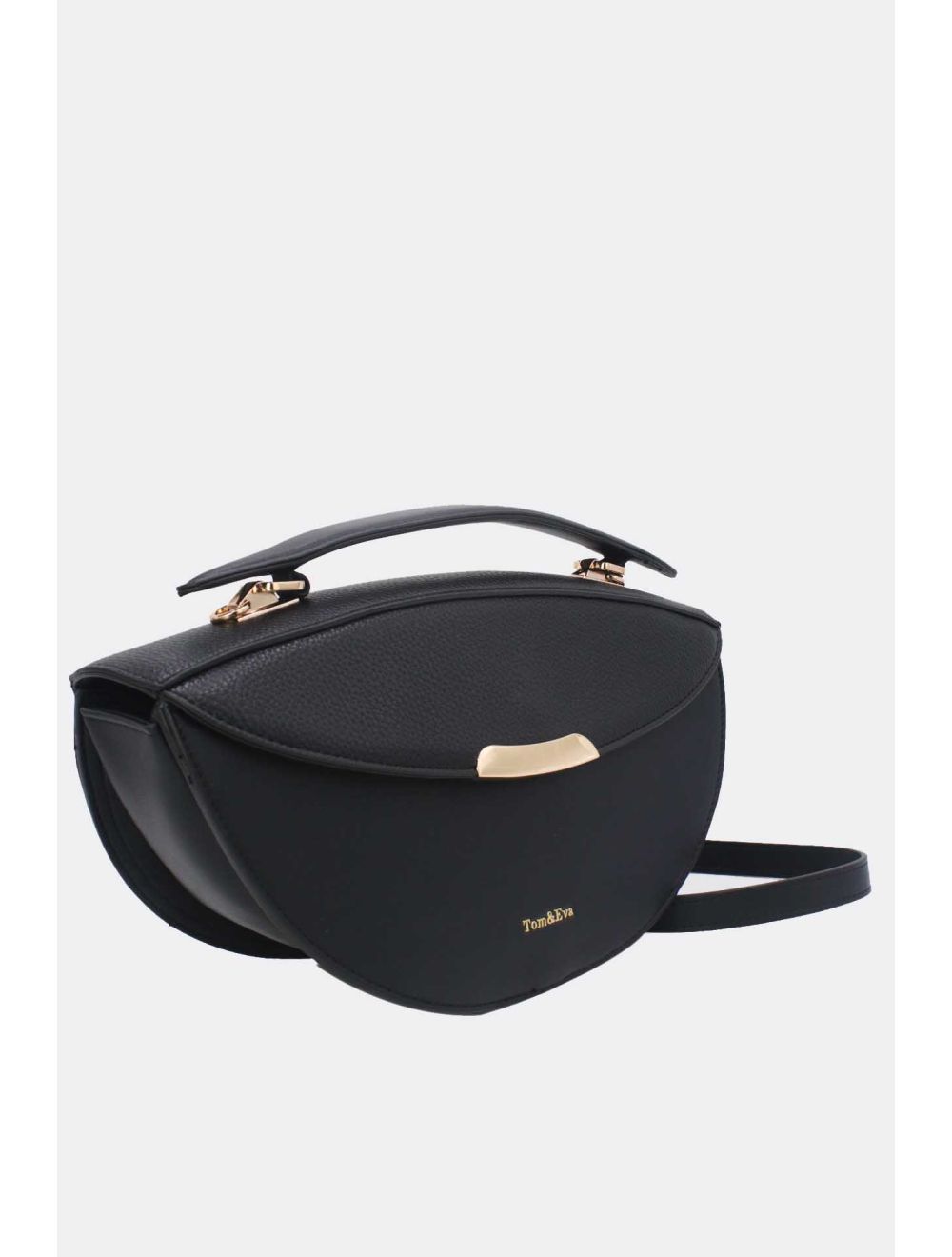 Sac à Main Effet Grainé Noir