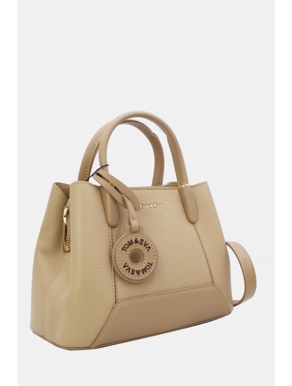 Petit Sac à Main Effet Cuir Grainé Beige