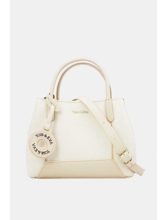 Petit Sac à Main Effet Cuir Grainé Creme