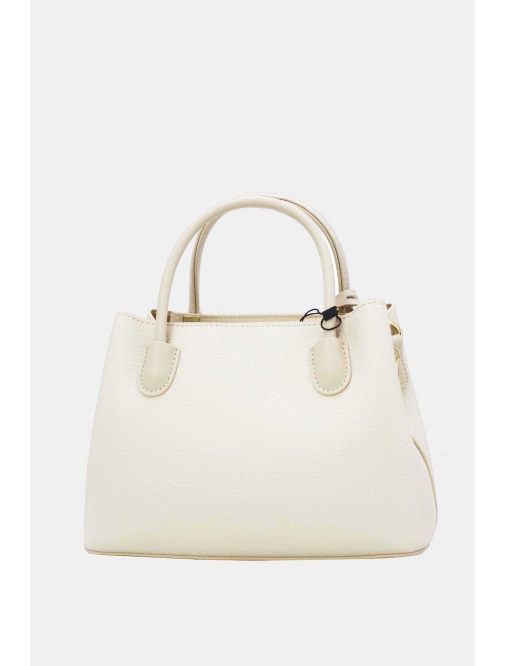 Petit Sac à Main Effet Cuir Grainé Creme