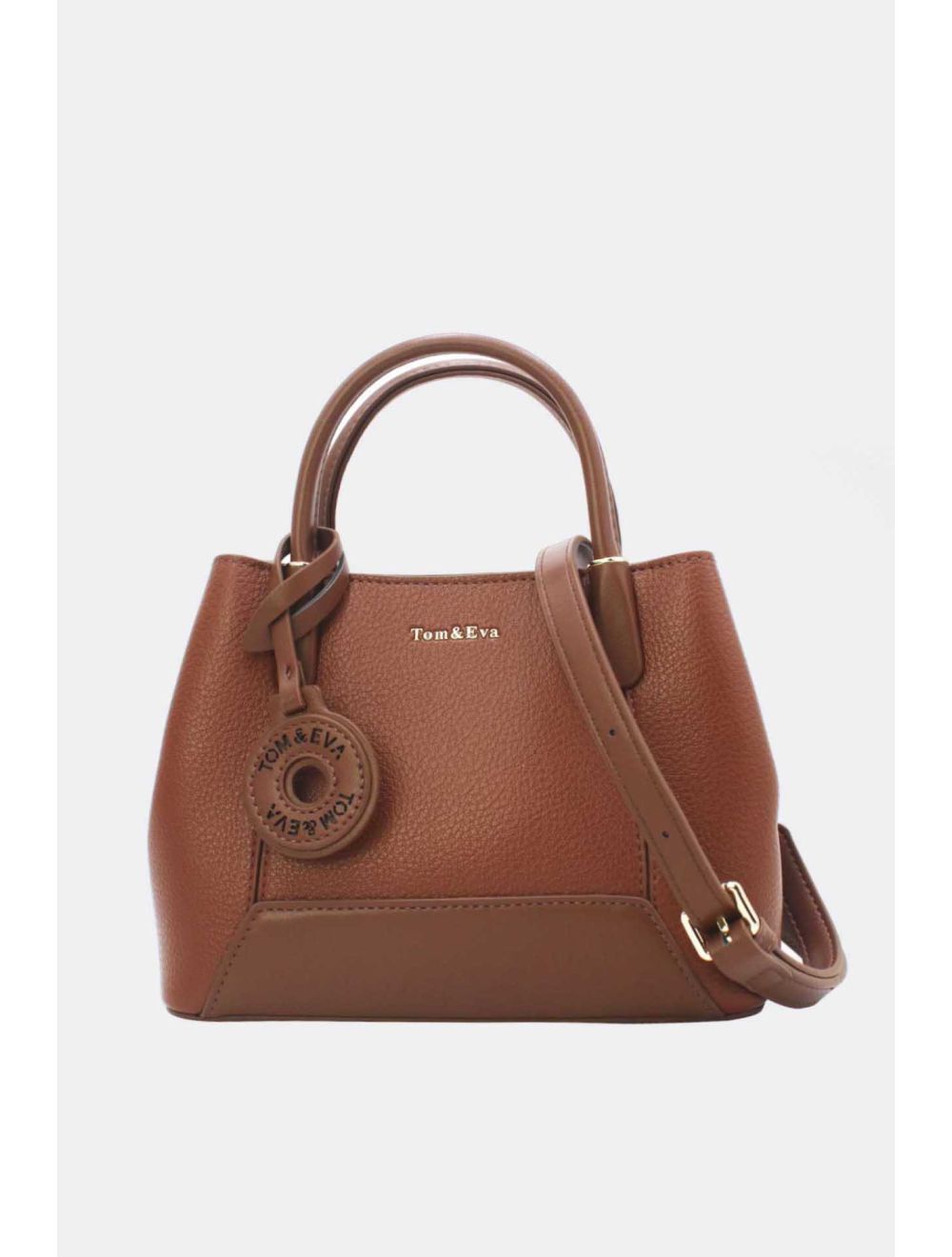 Petit Sac à Main Effet Cuir Grainé Marron