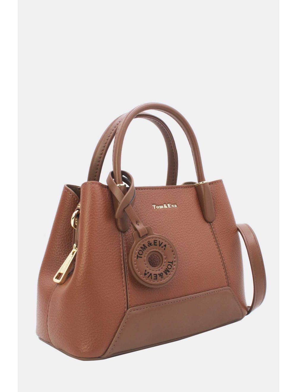 Petit Sac à Main Effet Cuir Grainé Marron