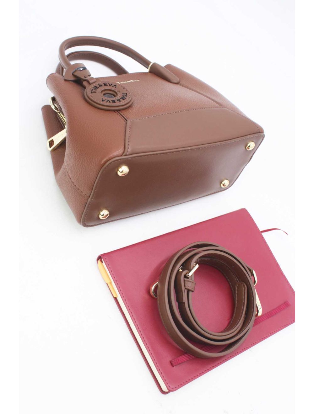 Petit Sac à Main Effet Cuir Grainé Marron