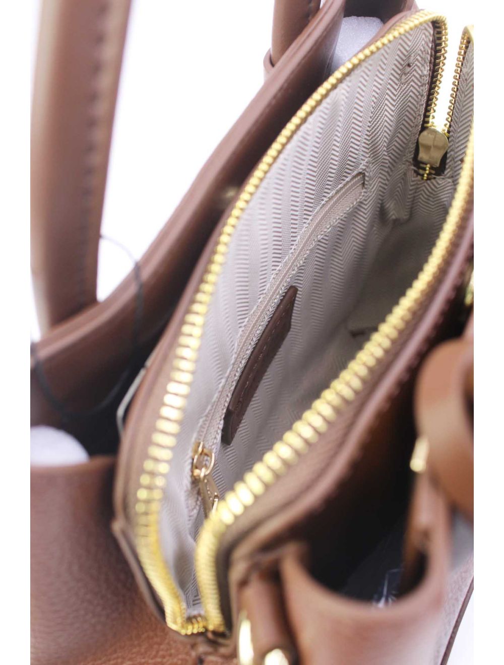Petit Sac à Main Effet Cuir Grainé Marron