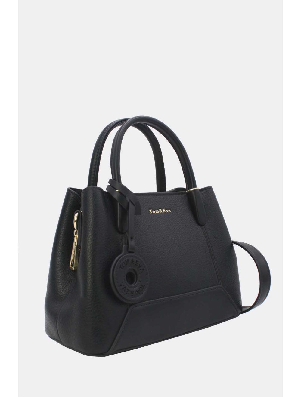 Petit Sac à Main Effet Cuir Grainé Noir