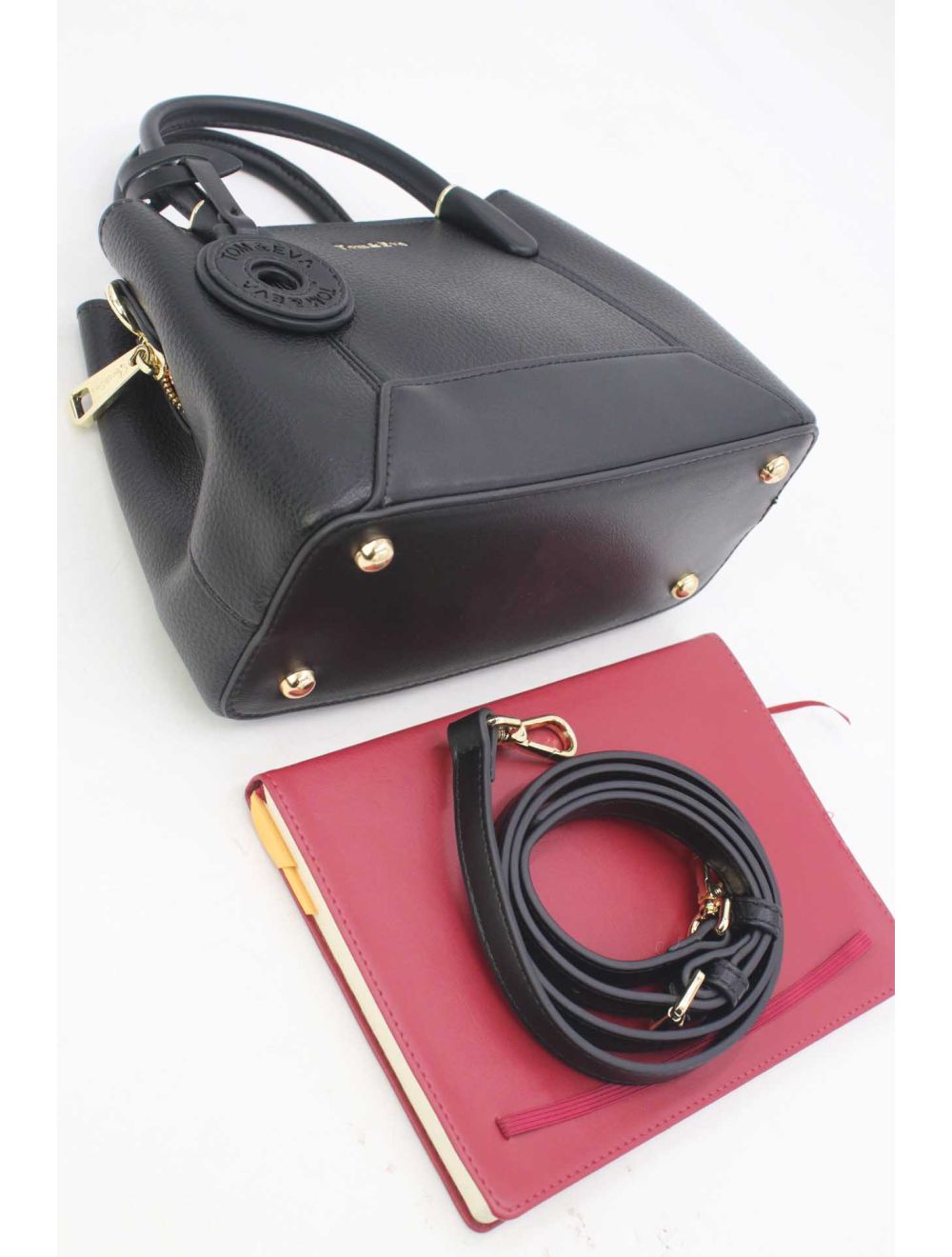 Petit Sac à Main Effet Cuir Grainé Noir