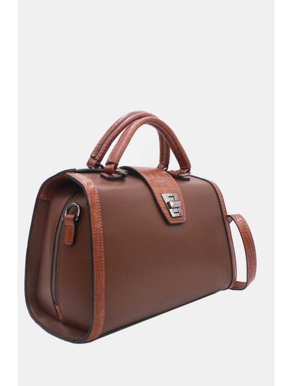 Sac Docteur Effet Crocodile Cafe Marron