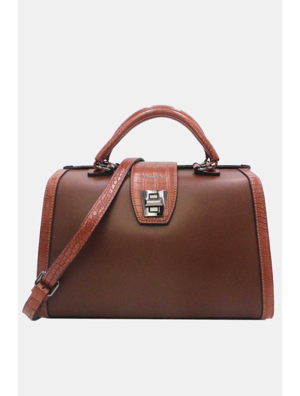 Sac Docteur Effet Crocodile Cafe Marron
