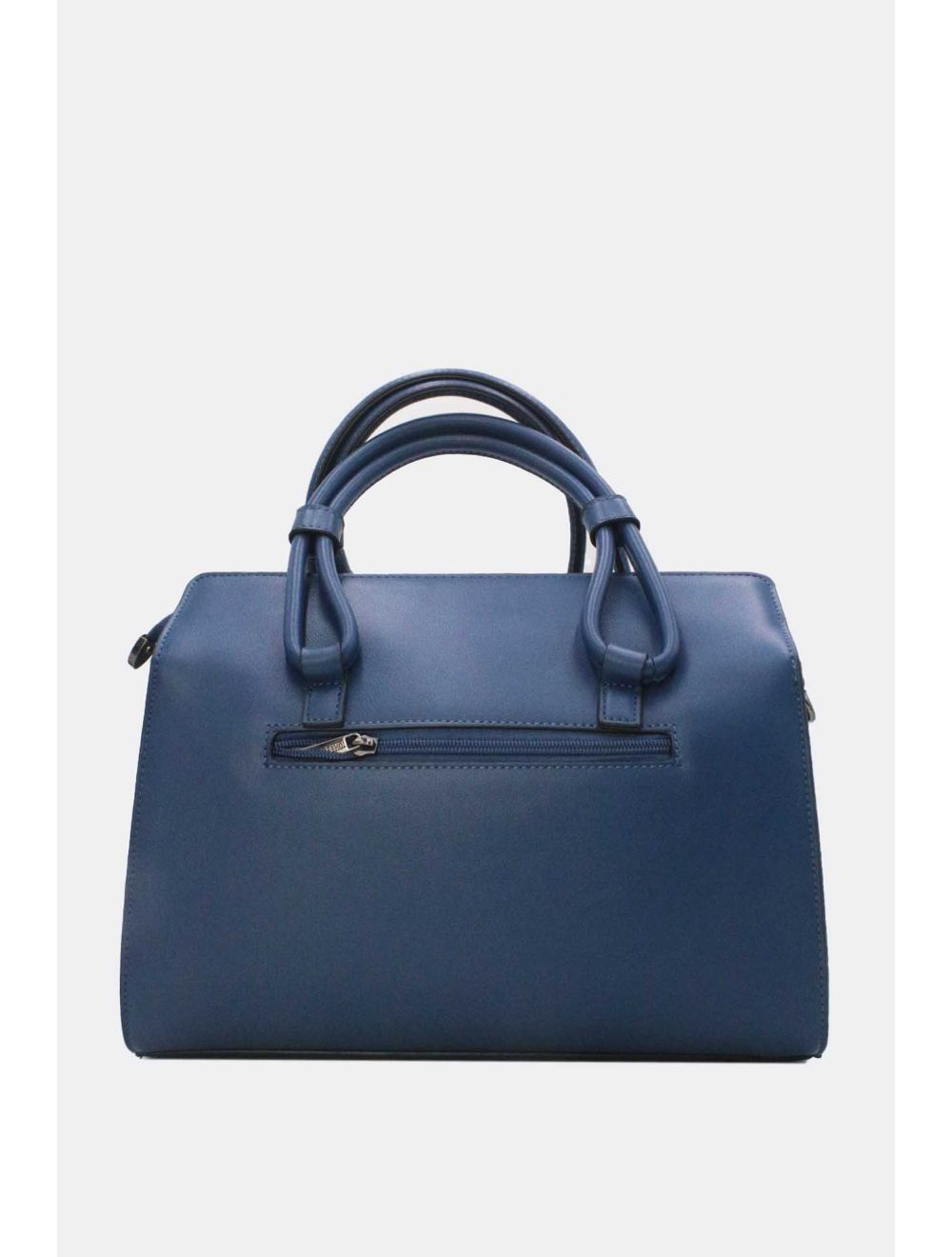 Sac à Main Effet Tressé Multipoches Bleu