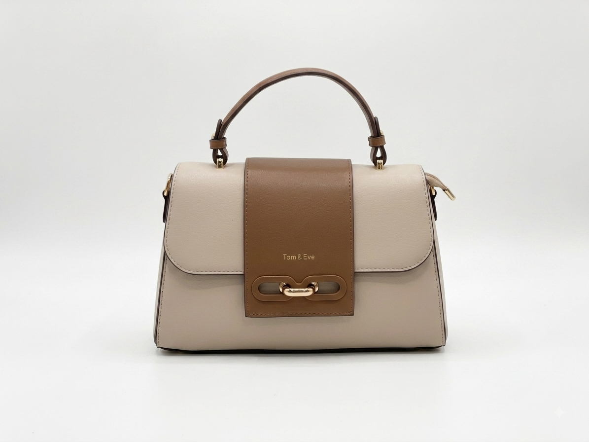 Bolso de mujer con solapa albaricoque café